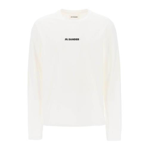 Lange mouwen T-shirt met relaxte pasvorm Jil Sander , White , Heren