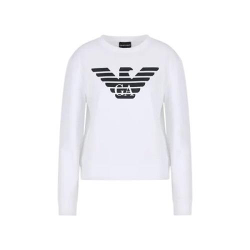 Witte Adelaar Sweatshirt Emporio Armani , White , Dames