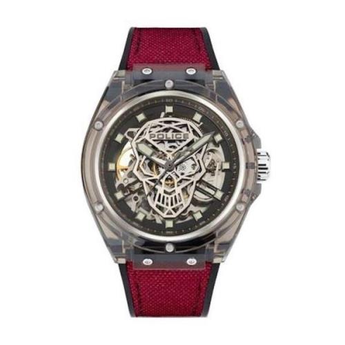 Siliconen Quartz Analoog Horloge, Transparante Hars Police , Red , Her...