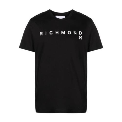 Logo-Print Katoenen T-Shirt John Richmond , Black , Heren