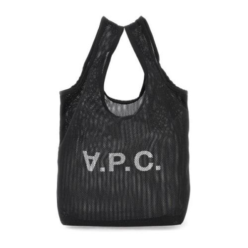 Mesh Rebound Tote Tas met Logo A.p.c. , Black , Dames