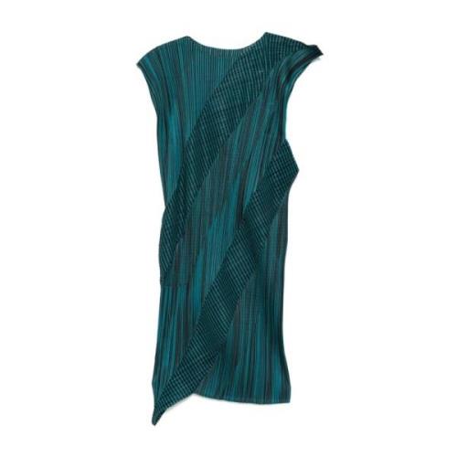 Blauw Groene Cosmic Rays Jurk Issey Miyake , Green , Dames