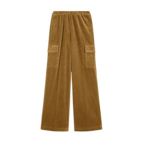 Cargo Fluwelen Broek Rechte Pijp Aspesi , Brown , Dames