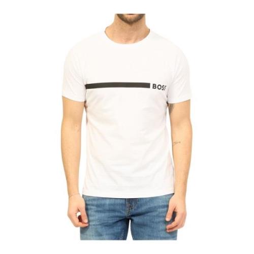 Heren Slim Fit Bedrukt T-shirt Hugo Boss , White , Heren