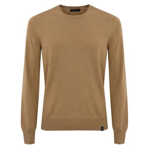 Wollen Pullover Trui Bruin Geribbeld Fay , Brown , Heren