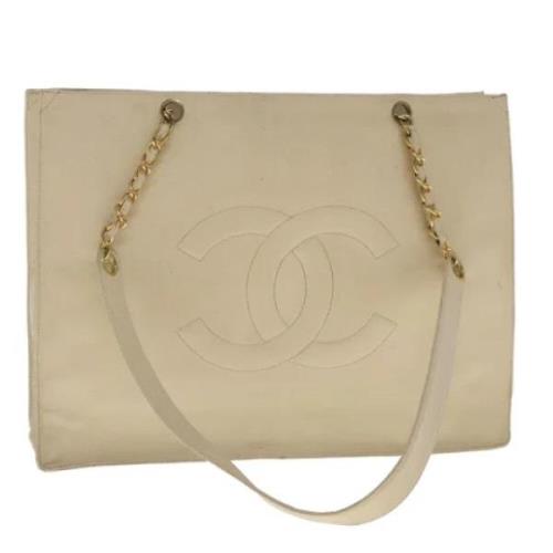 Pre-owned Leather chanel-bags Chanel Vintage , Beige , Dames