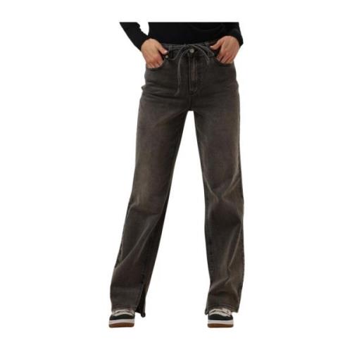 Grijze Wide Jeans voor veelzijdige stijl Y.a.s , Gray , Dames