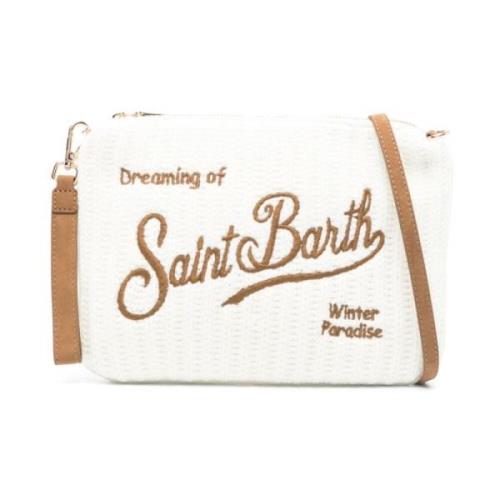 Gebreide Schoudertas Room Wit MC2 Saint Barth , Beige , Dames