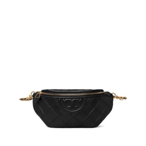 Zwarte leren heuptas met diamantpatroon Tory Burch , Black , Dames