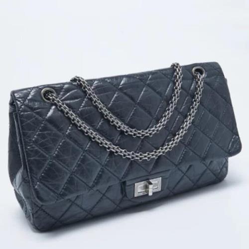 Pre-owned Leather chanel-bags Chanel Vintage , Blue , Dames