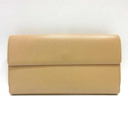 Pre-owned Leather wallets Chanel Vintage , Beige , Dames