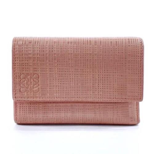 Pre-owned Leather wallets Loewe Pre-owned , Pink , Dames