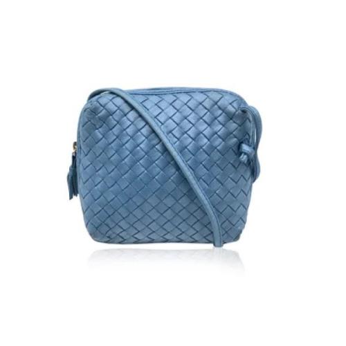 Pre-owned Leather shoulder-bags Bottega Veneta Vintage , Blue , Dames