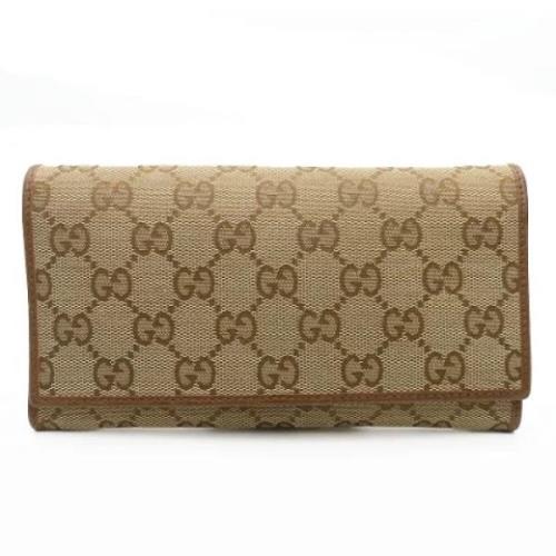 Pre-owned Canvas wallets Gucci Vintage , Brown , Dames