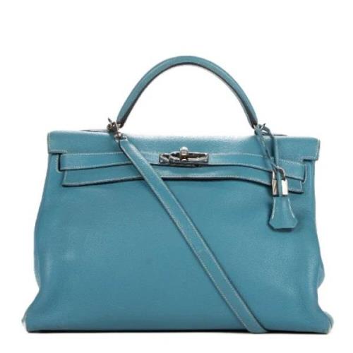 Pre-owned Leather handbags Hermès Vintage , Blue , Dames