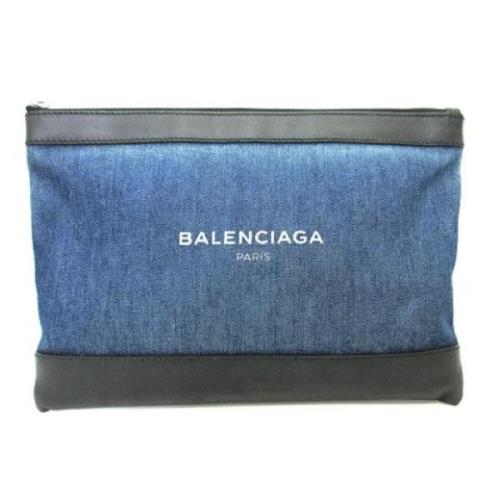 Pre-owned Canvas clutches Balenciaga Vintage , Blue , Dames