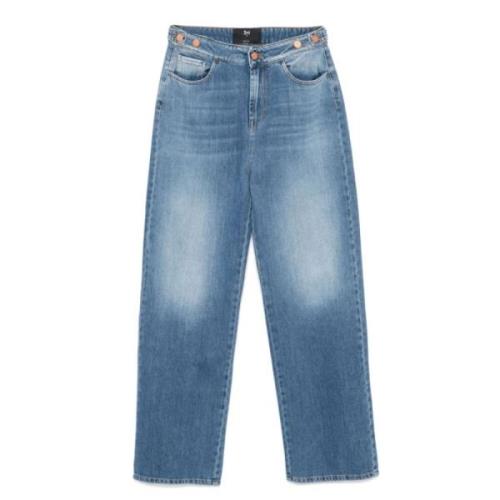 Indigo Blauwe Denim Jeans met Knoopsluiting 3X1 , Blue , Dames