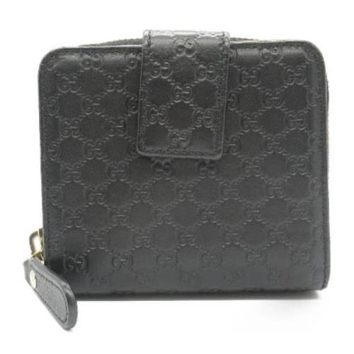 Pre-owned Leather wallets Gucci Vintage , Black , Heren