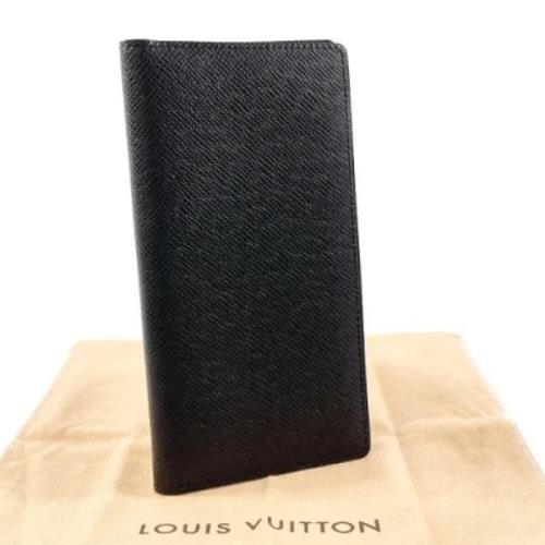 Pre-owned Leather wallets Louis Vuitton Vintage , Black , Heren