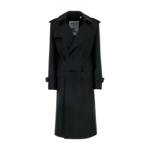 Zijden Trenchcoat Zwart Burberry , Black , Dames