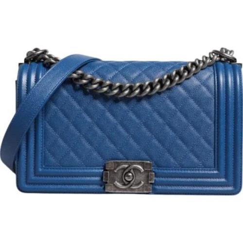 Pre-owned Leather chanel-bags Chanel Vintage , Blue , Dames