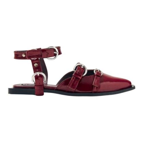 Thalara Onix Burgundy Leren Ballet Flats Alohas , Red , Dames