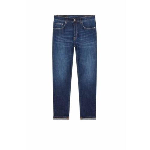 Iconische Regular Fit Blauwe Denim Jeans Dondup , Blue , Heren