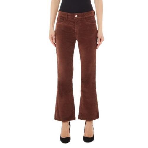 Wijd uitlopende fluwelen chino broek Liu Jo , Brown , Dames