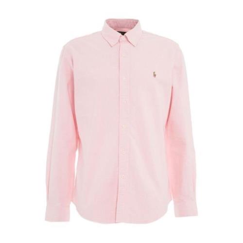 Roze Shirt met Logo Borduursel voor Heren Ralph Lauren , Pink , Heren