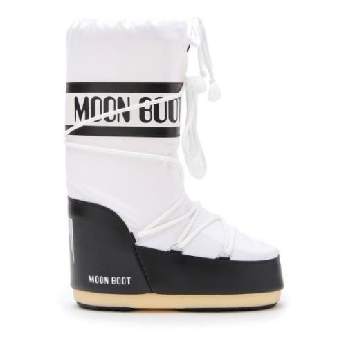 Witte Enkellaarsjes voor Dames Moon Boot , White , Dames