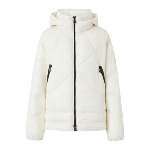 Korte Gewatteerde Hoodie Jas Pinko , White , Dames