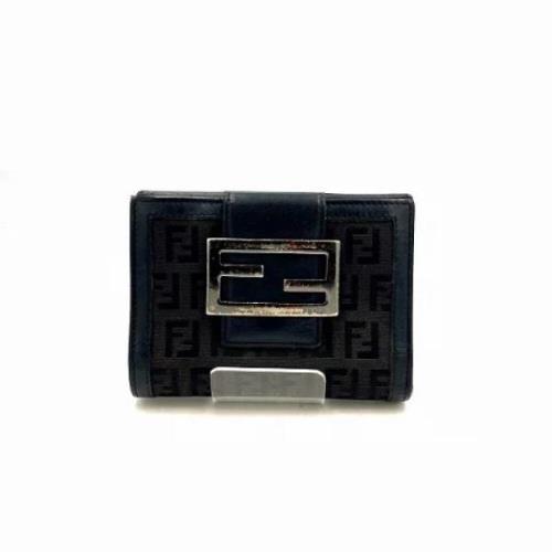 Pre-owned Leather wallets Fendi Vintage , Black , Dames