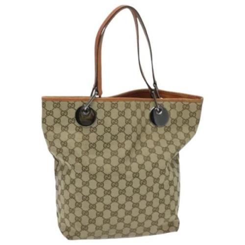 Pre-owned Canvas gucci-bags Gucci Vintage , Beige , Dames