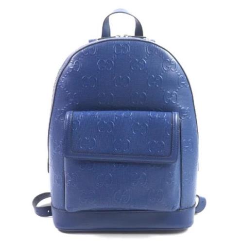 Pre-owned Leather backpacks Gucci Vintage , Blue , Heren