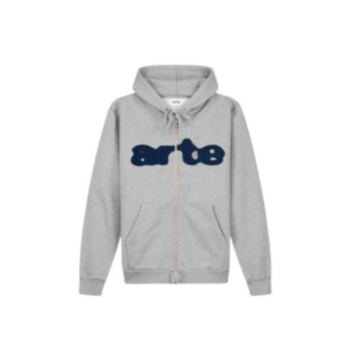 Marineblauw Geborduurde Rits Hoodie Arte Antwerp , Gray , Heren