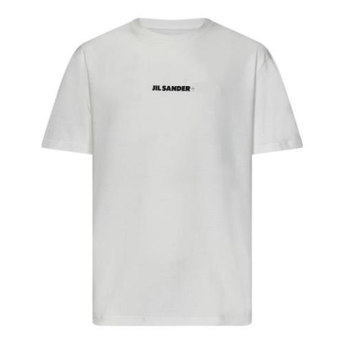 Wit Relaxte T-shirt met Logo Jil Sander , White , Heren