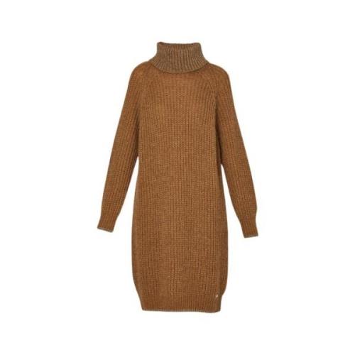 Alpaca mix ribgebreide jurk Liu Jo , Brown , Dames