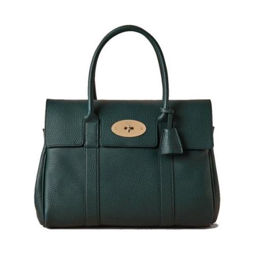 Groene Bayswater Leren Handtas Mulberry , Green , Dames