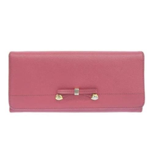 Pre-owned Leather wallets Prada Vintage , Pink , Dames