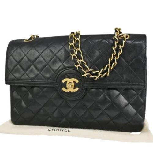 Pre-owned Leather chanel-bags Chanel Vintage , Black , Dames