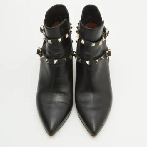 Pre-owned Leather boots Valentino Vintage , Black , Dames