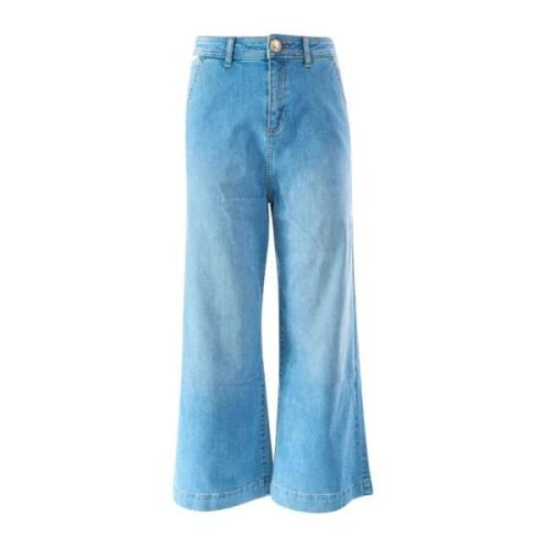 Katoenen Palazzo Jeans voor vrouwen YES ZEE , Blue , Dames