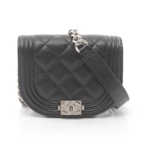 Pre-owned Leather crossbody-bags Chanel Vintage , Black , Dames