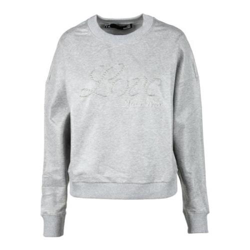 Katoen Spandex Stijlvolle Sweater Love Moschino , Gray , Dames