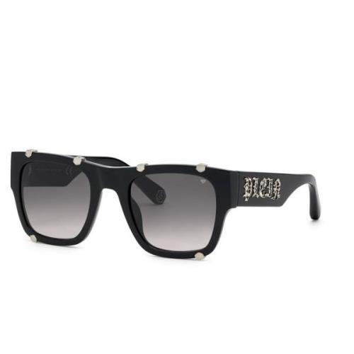 Zwarte Acetaat Zonnebril Degraded Philipp Plein , Black , Heren