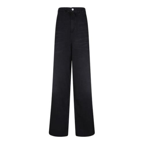 Zwarte Wijde Pijp Hoge Taille Jeans Isabel Marant , Black , Dames