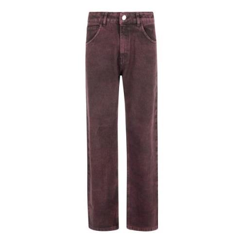 Wijnkleurige Wide-Leg Jeans Aw24 Federica Tosi , Purple , Dames