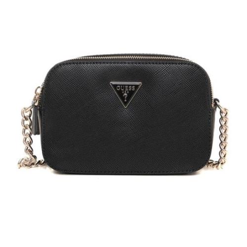 Noelle Crossbody Schoudertas met Ritssluiting Guess , Black , Dames