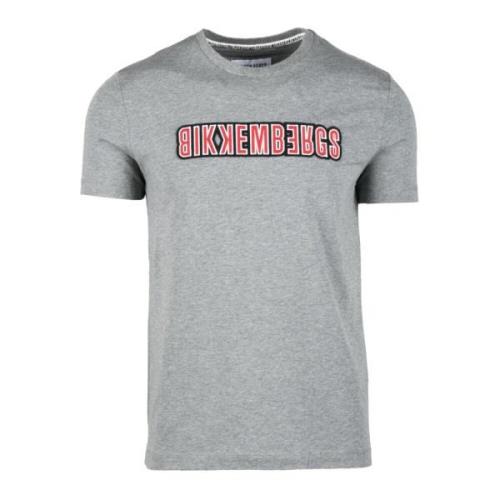 Katoen Elastaan T-shirt Bikkembergs , Gray , Heren