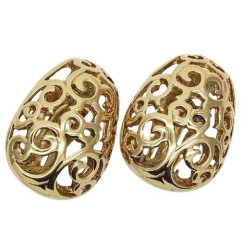 Pre-owned Metal earrings Yves Saint Laurent Vintage , Yellow , Dames